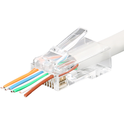 강원전자 플러그마스터 UTP CAT.6 RJ-45 8P8C EZ 플러그(클리어) - Three Prongs 핀 P8-007-48(낱개)