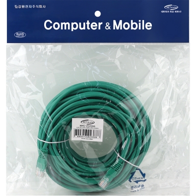 강원전자 넷메이트 CAT.5E UTP 랜 케이블 20m, 그린 NMC-U520GN